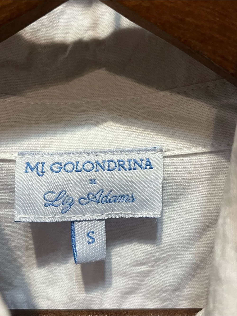 Mi Golondrina Cotton Popover Blouse Pintuck Pleat Bib Top Size S - Picture 10 of 10